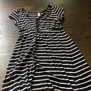 Black & white striped pool cover up